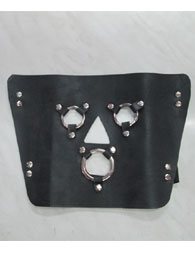 BDSM Δερμάτινη μάσκα με κρίκους στα μάτια και στο στόμα