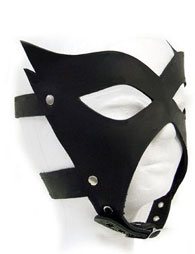 BDSM Δερμάτινη μάσκα "μαύρη γάτα" που καλύπτει όλο το πρόσωπο
