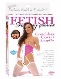 FF CROTCHLESS CORSET STRAP ON Pi/Wh
