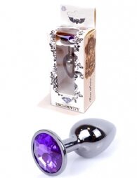 Plug-Jewellery Dark Silver PLUG- Purple 7 εκ