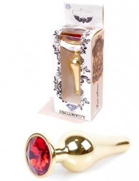 Plug-Jewellery Gold BUTT PLUG- Red 9,5 εκ