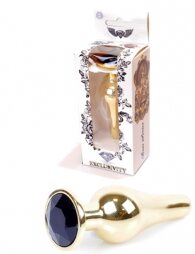 Plug-Jewellery Gold BUTT PLUG- Black 9,5 εκ