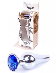 Plug-Jewellery Silver BUTT PLUG- Dark Blue 9,5 εκ