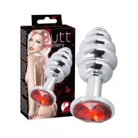 Μεταλλική Πρωκτική Σφήνα "Butt Jewellery" με διάφανο κρύσταλλο