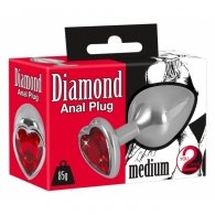 You2Toys Diamond Butt Plug Medium Silver 8,2cm