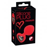 Σφήνα "Silicone Plug medium 7.9 cm" με κρύσταλλο καρδιά