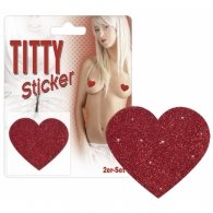 Cottelli Collection Titty Glitter Sticker Red