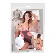 Κορμάκι ανοιχτό μαύρο/ροζ S-L