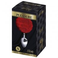 Σφήνα "Metal Anal Fluffy Plug S" κόκκινη