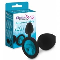 Σφήνα "Silicone size Μ" μαύρη με κρύσταλλο μπλε