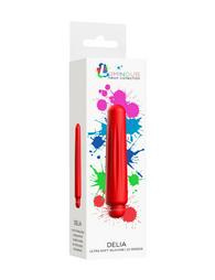 Delia Mini Δονητής Bullet Vibrator With Silicone Sleeve 12cm Red