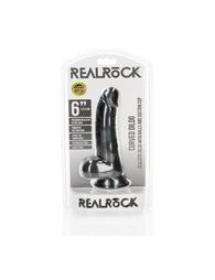 RealRock Ρεαλιστικό Dildo με Όρχεις και Βεντούζα Μαύρο 15.5cm