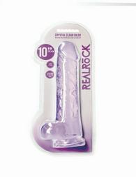 Shots RealRock Ρεαλιστικό Dildo με Όρχεις & Βεντούζα Μωβ 25.4cm