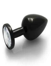 Ouch! Μεταλλική Πρωκτική Σφήνα Μεσαία Μαύρη με διάφανο διαμάντι