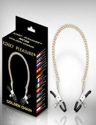 Kinky Pleasure Golden Chain Σφιγκτήρες Θηλών με Χρυσή Αλυσίδα