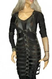 BDSM Γυναικείο φόρεμα από δέρμα και με κρίκους