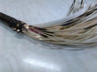 BDSM Χρυσαφί δερμάτινο μαστίγιο με συνολικό μήκος 50 cm