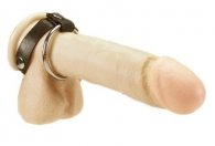BDSM Δακτυλίδι πέους με μεταλλικό κρίκο και με λουράκι