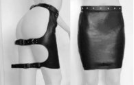 BDSM Δερμάτινη γυναικεία φούστα με άνοιγμα στο πίσω μέρος
