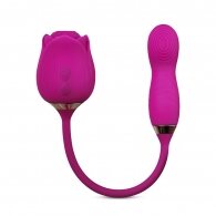 10-Speed Purple Color Silicone Clitoral Sucking Rose with Wiggli