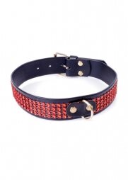 Collar with crystals 3 cm Red Line