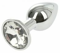 Dop Anal Metallic Buttplug Small Silver / Clear Passion Labs