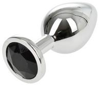 Metallic Anal Stop Buttplug Medium Silver / Black Passion Labs