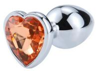Hearty Buttplug, Medium, Silver/Orange, Passion Labs