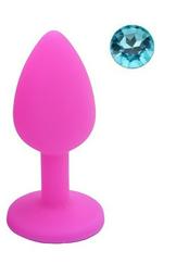 Anal Button Silicone Buttplug Small Pink / Light Blue Guilty Toy