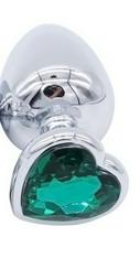 Dop Anal Hearty Buttplug Small Argintiu/Verde Passion Labs