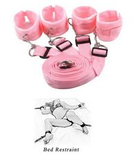 Bed Restraint Set Hands And Feet For Pink Bed Guilty Toys