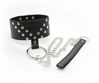 BDSM Collar With Staples And Leash With Chain Mokko Toys