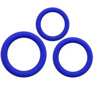 Set of 3 Penis Rings Diesel Smooth Finish Silicone Blue Mokko To