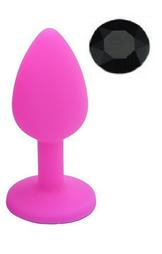 Dop Anal Silicone Buttplug Small Silicon Roz/Negru Guilty Toys