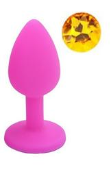 Dop Anal Silicone Buttplug Small Silicon Roz/Galben Guilty Toys
