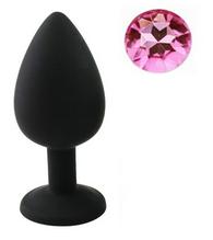 Dop Anal Silicone Buttplug Large Silicon Negru/Roz Deschis Guilt