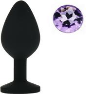 Silicone Buttplug, Medium, Black/Light Purple, Guilty Toys