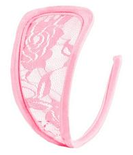 Bikini fara Bretele, Dantela Florala Transparenta, Roz Deschis,