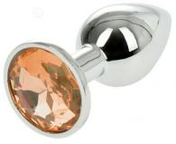 Dop Anal Metallic Buttplug Small Argintiu/Portocaliu Passion Lab