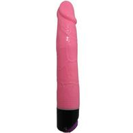 Realistic Multispeed Colorful Sex Vibrator, TPR, Pink, 23.3 cm