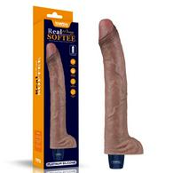 Realistic Vibrator Real Softee, 10 Vibration Modes, Platinum Sil