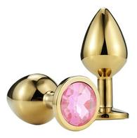Anal Plug Metallic Buttplug, Small, Gold/Light Pink, Passion Lab