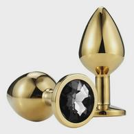 Anal Plug Metallic Buttplug, Small, Gold/Black, Passion Labs