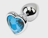 Anal Plug Hearty Buttplug, Large, Silver/Light Blue, Passion Lab