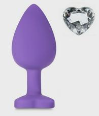 Anal Plug Brighty, Small, Silicone, Purple/Clear, Mokko Toys