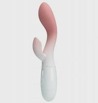 Brighty Bunny Vibrator 30 Vibration Modes, Silicone, Pink/White