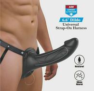 Strap-on Hollow Landon Realistic Dildo +4.2 cm, Silicone, Black