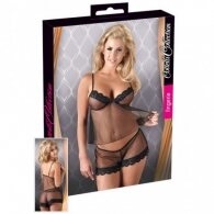 Translucent Black Babydoll Set