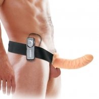 FETISH FANTASY SERIES 8'' VIBRATING HOLLOW STRAP ON