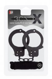 BONDX Black Metal Handcuffs and Love Rape